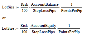 proportional risk management calculation